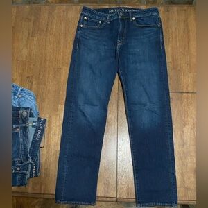 American Eagle Outfitters Men's Deep Indigo Straight Jeans